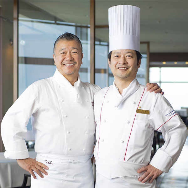 Left to right: Chef Tsutomu Ochiai (La Bettola) and Chef Nobuyuki Taguchi (L’Arco).