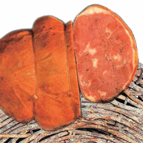 The Goose of Palmanova. ”Porcaloca”, literally “porky goose”, is a mix of pork and goose, where a deboned goose is stuffed with salted pork meat, bound with string, and smoked in the oven for ten hours. 