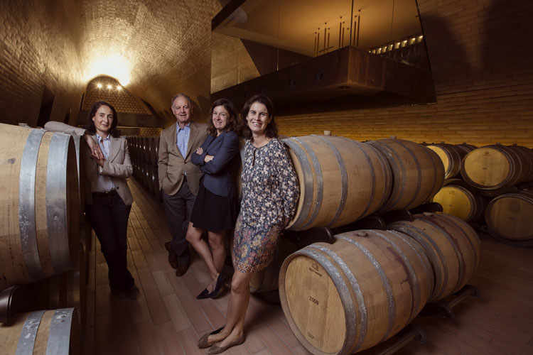 Marchesi Antinori. (Left to right) Albiera, Piero, Allegra and Alessia Antinori.